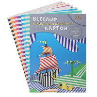 Фото товара - Набор цветного картона двустороннего А4 6л 6цв (веселый) "Полоски"  С0151-01 АппликА