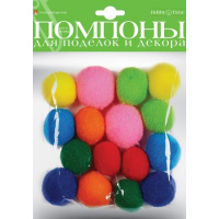 Фото товара - Помпоны пушистые  16 шт. 30 мм 8 цветов МИКС 2-200/05 Альт