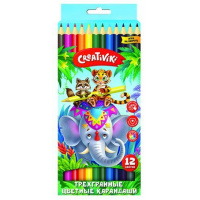 Фото товара - Карандаши 12цв трехгранные КЦТ12КР Creativiki