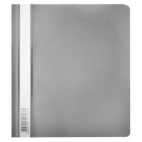 Фото товара - Скоросшиватель А5 пластиковый Люкс -PSL20A5GREY серый (346249) Бюрократ