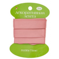 Фото товара - Лента декоративная АТЛАСНАЯ "ПЕПЕЛЬНО-РОЗОВАЯ" 3 м х 15 мм 2-615/17 Альт