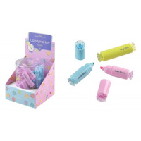Фото товара - Текстовыделитель мини 1-4.5м "КОНФЕТЫ/CandyMarker" в дисплее, 6 цв. ассорти 22-0073 ( отгрузка кратно 30 ) Bruno Visconti