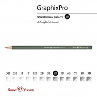 Маленькое фото товара - Карандаш черногр. "Графика/GraphixPro"  4В трехгранный 21-0017 Bruno Visconti. Вариант №6