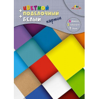 Фото товара - Набор цветного, белого и поделочного картона 12л 10цв "Квадратики" С2817-03 АппликА