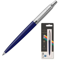 Фото товара - Ручка шариковая PARKER "Jotter Color" синий M синие чернила блистер 2123427 PARKER