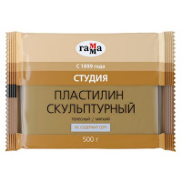 Фото товара - Пластилин скульптурный  500гр. "Студия" телесный, мягкий 2.80.Е050.002 Гамма