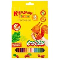 Фото товара - Карандаши 18цв  трехгранные КТКМ18 Каляка-Маляка