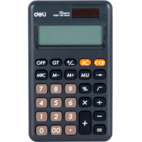 Фото товара - Калькулятор DELI 12 разрядов EM120BLACK 178х110х26,5 мм черный, карманный (1740393) Deli