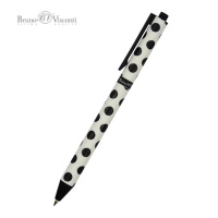 Фото товара - Ручка автоматическая шариковая 0.5мм "Черные горошины/Black polka dots" синяя 20-0281/17 Bruno Visconti