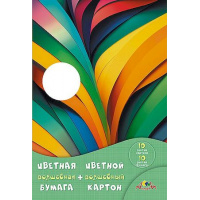 Фото товара - Набор цветного картона волшебного (10л)+цветная бумага (10л) "Цветные  полоски" С3176-05 АппликА