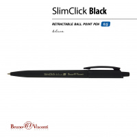 Маленькое фото товара - Ручка автоматическая шариковая 0.5мм "ЧЕРНАЯ/SlimClick.BLACK" синяя 20-0073 Bruno Visconti. Вариант №6