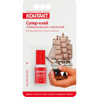Фото товара - Супер-клей "Контакт" с кисточкой 5 гр. BL-1 КОНТАКТ