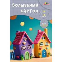 Фото товара - Набор цветного картона А4 10л 10цв  волшебного "Яркие домики" С0010-42 АппликА