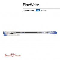 Маленькое фото товара - Ручка гелевая "FineWrite" 0.4 мм синяя 20-0392/01 Bruno Visconti. Вариант №4
