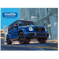 Фото товара - Альбом для рисования 24л на склейке "СИНИЙ ДЖИП" 24-1004 Проф-Пресс