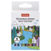 Маленькое фото товара - Мелки восковые  8цв "Арт Тайм" корпус 9мм (090285) Хатбер. Вариант №2