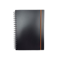 Фото товара - Тетрадь  80л клетка на спирали пластиковая обложка "Favorite Black. No 1" на резинке, с разделителями ТПФВ580189 Listoff