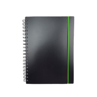 Фото товара - Тетрадь  80л клетка на спирали пластиковая обложка "Favorite Black. No 2" на резинке, с разделителями ТПФВ580190 Listoff