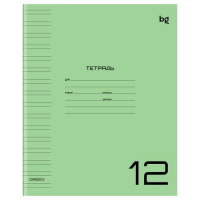 Фото товара - Тетрадь  12л  2 класс узкая линия с пластиковой обложкой "UniTone. Green" 57704(382228) BG
