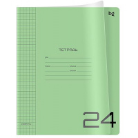 Фото товара - Тетрадь  24л клетка с пластиковой обложкой "Унитон.Зеленый/UniTone.Green" Т5ск24_пл 08957 BG