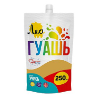 Фото товара - Гуашь 250 мл охра(ochre) 232 "Учись" Группа 1 дой-пак с штуцером LGD-250 Лео