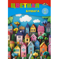 Фото товара - Набор цветной бумаги А4 24л 24цв "Цветные домики" С2802-20 АппликА