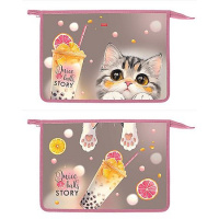 Фото товара - Папка для тетрадей А4 на молнии сверху пластиковая "Сочные истории" (094801) 03047 Хатбер