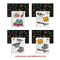 Фото товара - Тетрадь  48л клетка на спирали "Яркое лето" твин-лак+2 листа с неонов. наклейками ТС2Л487268 Listoff