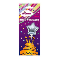 Маленькое фото товара - Шар "самодув" 11 x 11.5 см "Звезда" серебро FBZ-01 BOOMZEE. Вариант №1