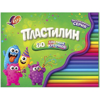 Фото товара - Пластилин  80шт 690 гр. (классич. 40шт + восковые 40шт.) + буклет 36С 2382-08 Луч