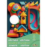 Фото товара - Набор цветного картона волшебного (10л)+цветная бумага (10л) "Цветные поделки" С3176-07 АппликА