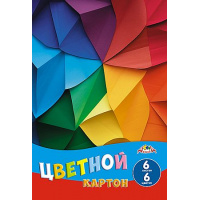 Фото товара - Набор цветного картона А4  6л 6цв "Яркая абстракция" в папке С1280-24 АппликА