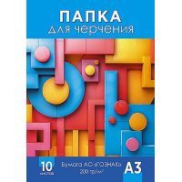Фото товара - Папка для черчения А3 10л "Геометрические фигуры" Гознак С0210-10 АппликА