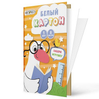 Фото товара - Набор картона белого А4  8л "Умный гусь" в папке  БК8740 Listoff