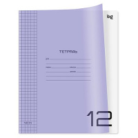 Фото товара - Тетрадь  12л клетка с пластиковой обложкой "Однотонный. Неон" сиреневый Т5ск12_пл 08898 (379112) BG