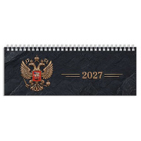 Фото товара - Планинг настольный 2027 г. 290х100 мм 128 стр. "ГЕРБ ЗОЛОТОЙ" на спирали 74585 Феникс