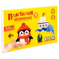Фото товара - Пластилин  18цв 270 гр. ДЛЯ ЮНЫХ ФАНТАЗЁРОВ со стеком ПКМ18-ПК Каляка-Маляка