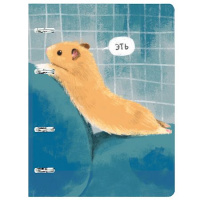 Фото товара - Тетрадь со сменным блоком 100л клетка на 4 кольцах "Хомяк/Hamster" ТК2Л1005500 Listoff