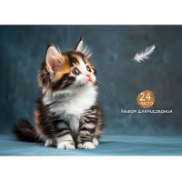 Фото товара - Альбом для рисования 24л на спирали "КОТИКИ-5" 24-2410 Проф-Пресс