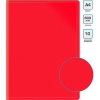 Фото товара - Папка-файл  10 BPV10RED 0.6мм красная 816925 Бюрократ