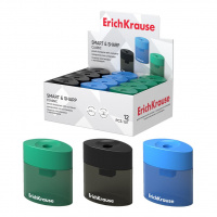 Маленькое фото товара - Точилка пластиковая с контейнером "Умная заточка Классика" 21833 ассорти ErichKrause. Вариант №3