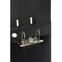 Маленькое фото товара - Папка-регистратор 75 мм P2PVC-75/Blk 2-стор. разборный, с мет.уголками, с карманом черный inФОРМАТ. Вариант №6
