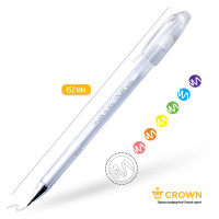 Маленькое фото товара - Ручка гелевая "Корона/Crown" 0.8 мм БЕЛАЯ пастель HJR-500P Crown. Вариант №3