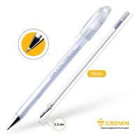 Маленькое фото товара - Ручка гелевая "Корона/Crown" 0.8 мм БЕЛАЯ пастель HJR-500P Crown. Вариант №4