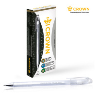 Маленькое фото товара - Ручка гелевая "Корона/Crown" 0.8 мм БЕЛАЯ пастель HJR-500P Crown. Вариант №7