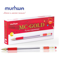 Маленькое фото товара - Ручка шариковая MC GOLD красная 0.5мм  BMC-03 MunHwa. Вариант №2
